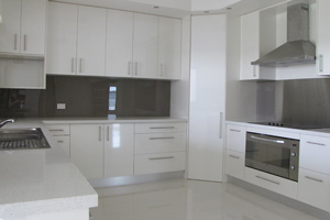 Stainless steel stove splash back
